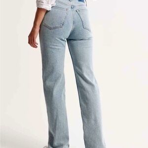 Abercrombie & Fitch Light Blue 90s Slim Straight Ultra High Rise Jeans